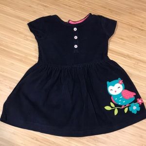 Carter’s Blue Baby Girl Dress w/ Owl for 9 Mon.